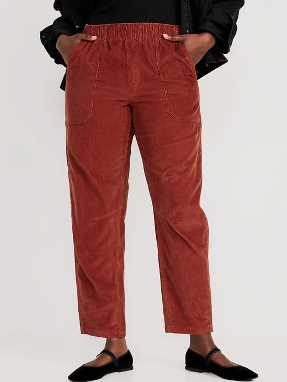 Old Navy Utility Elastic-Waist Corduroy Pants - Rust | Size L